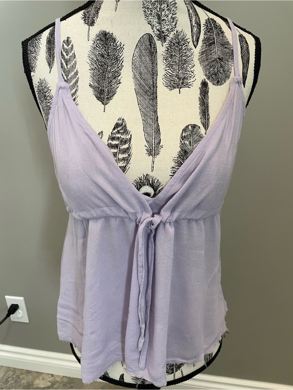 HARLOW - Light Purple Tie-Front Women's Tank Top